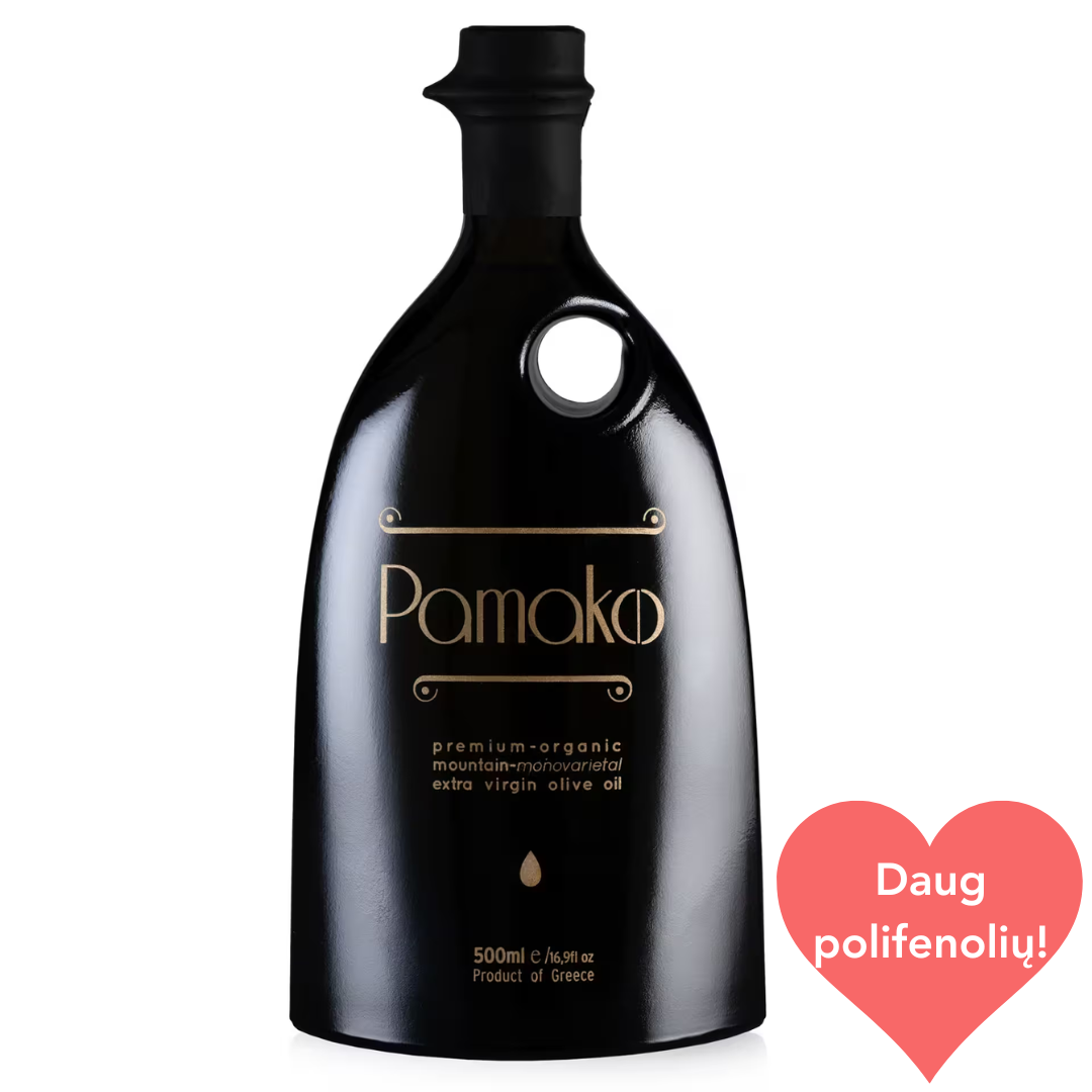 Alyvuogiu-aliejus-Pamako-500-ml-polifenoliai-visigurmanai-lt Pamako graikiškas alyvuogių aliejus 500 ml – natūralus pirmojo spaudimo aliejus iš ūkininkų.
